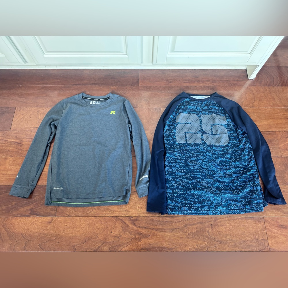 Boys size small and medium base layer Heat & cold gear athletic shirts